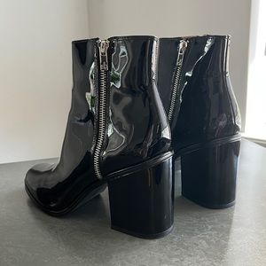 Calvin Klein Black Patent Ankle Booties 8.5